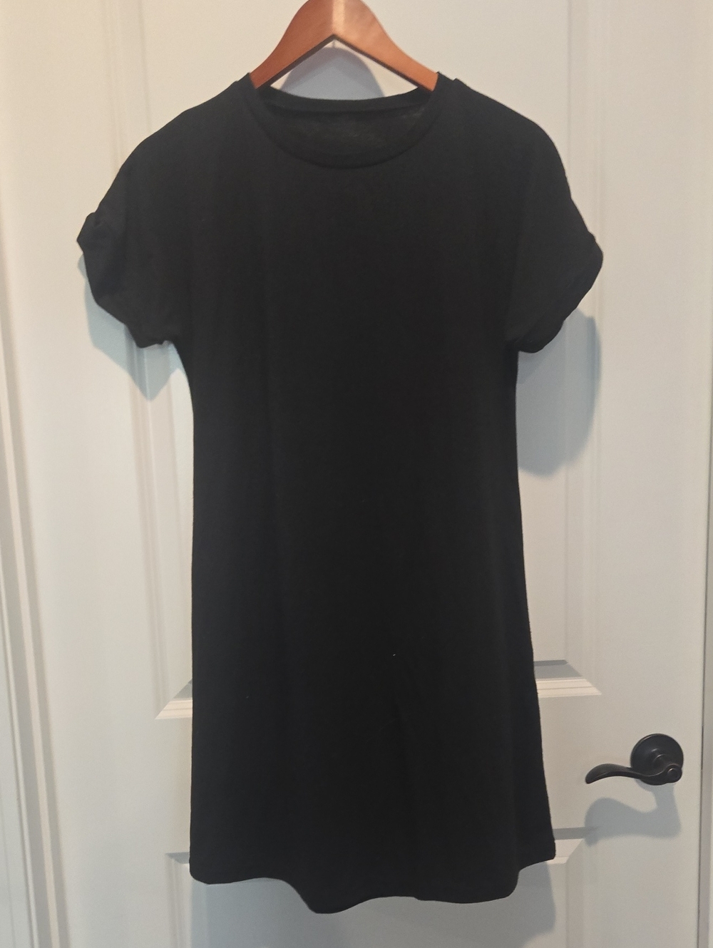 Classic Black T-Shirt Dress - Minimal Short Sleeve